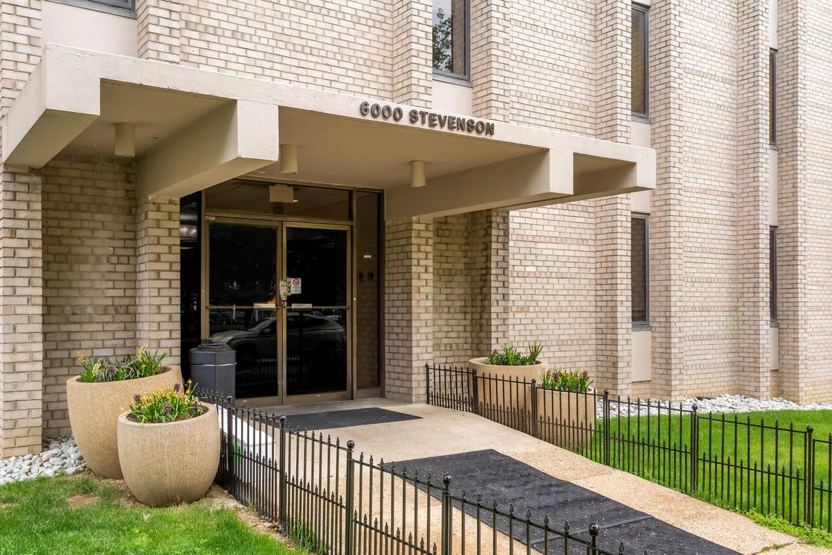 The entrance to 6000 Stevenson Avenue, Alexandria, the building housing our office